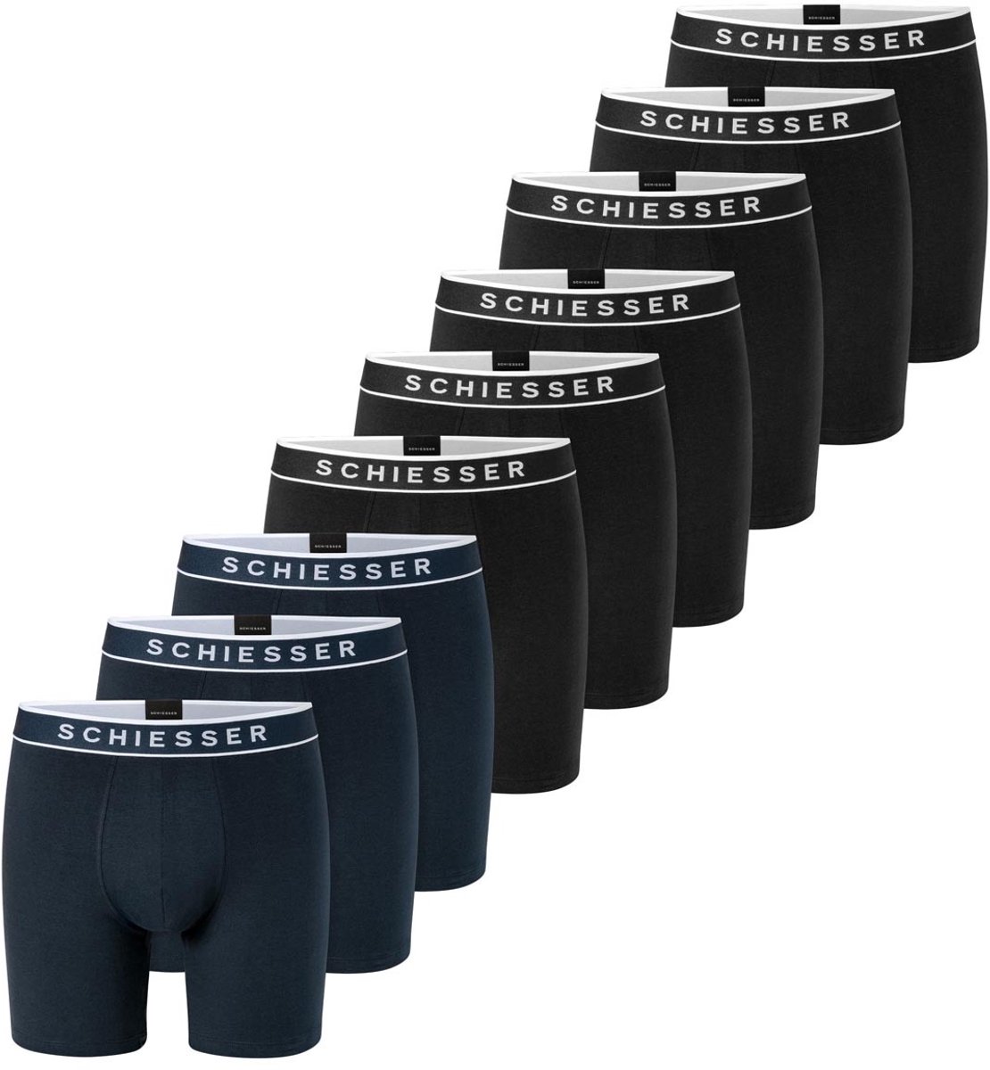 Schiesser Heren lang short / pant 9 pack 95/5 Cotton