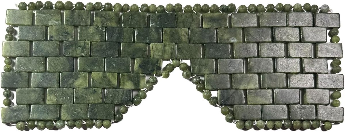 SnelShoppen - Jade Oogmasker, Koelend Gezichts- en Slaapmasker voor Ogen, 100% Echte Jade, Warm & Koud Therapie, Donkergroen