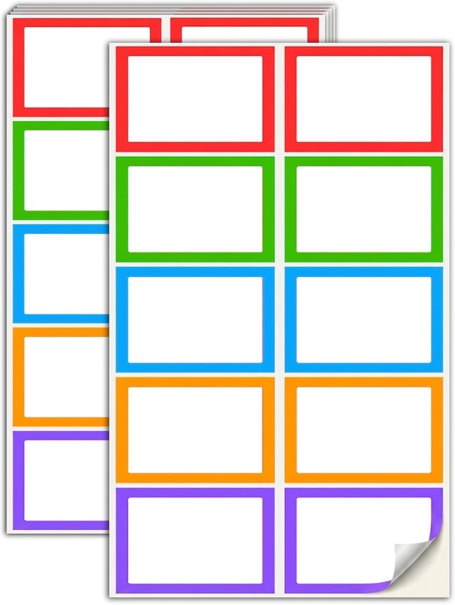 SnelShoppen - 250 Stuks Kleurige Naam Stickers Labels Zelfklevend, 5 Kleuren, 75 x 50mm voor Feesten, Evenementen, Vergaderingen
