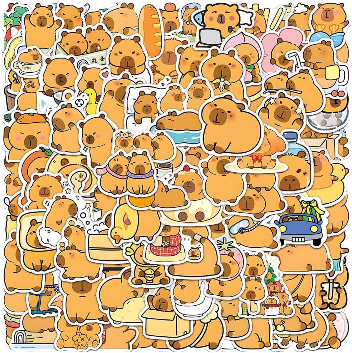 SnelShoppen - 100 Stuks Stickerpakket Carpinch - Grappige Cartoonstickers voor Laptop, Skateboards, Auto, Fiets - Kleurrijke Stickers voor Kinderen va