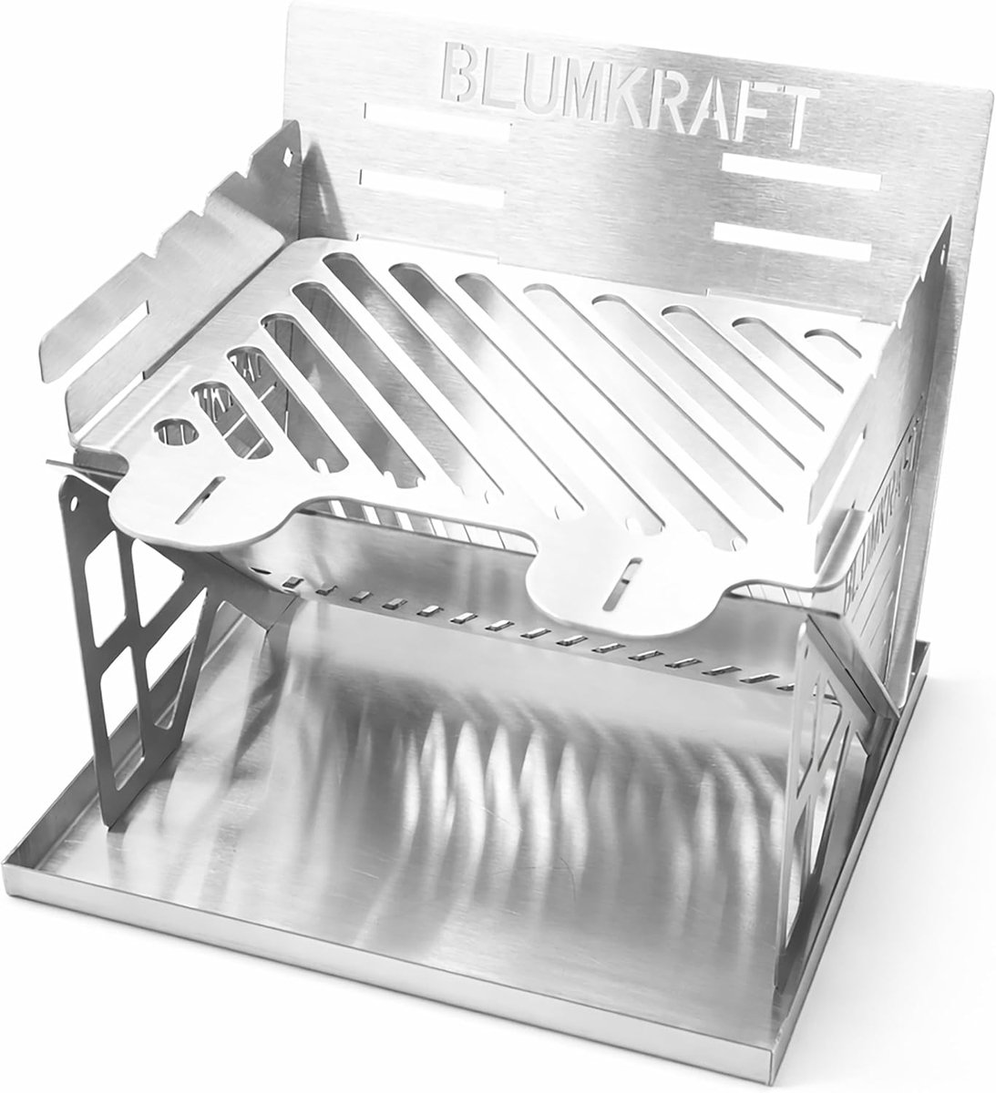 SnelShoppen - Portable Vouwbare Grill van RVS - Ultra-Compacte Houtskool Reisbarbecue - Afneembaar, Camping, Trekking, Hiking, Van Life - Kleine RVS G