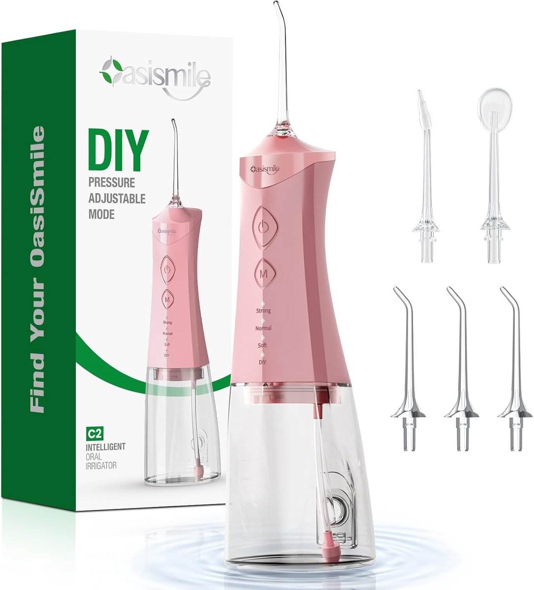 SnelShoppen - Draagbare Waterflosser met 3 Sproeiers, 4 Modi, Draadloos Ontwerp, 300 ml Watertank, Ideaal voor Thuis en Reizen, Professionele Tandverz