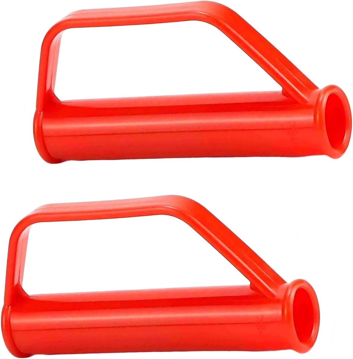 SnelShoppen - 2 Stuks Vervangende Tuinwagen Handgrepen, 25mm Veiligheidsgrips voor Transportwagens en Stapelaars, Rode Handvatten met Impactbeschermin