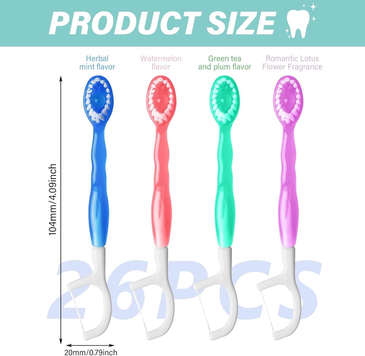 SnelShoppen - 26pcs Mini Reiskwastandenborstels, 5-in-1 Tandenborstel & Flos, Met Tandpasta, Mini Reistandenborstels, Tongschraper, Gemengde Pakket