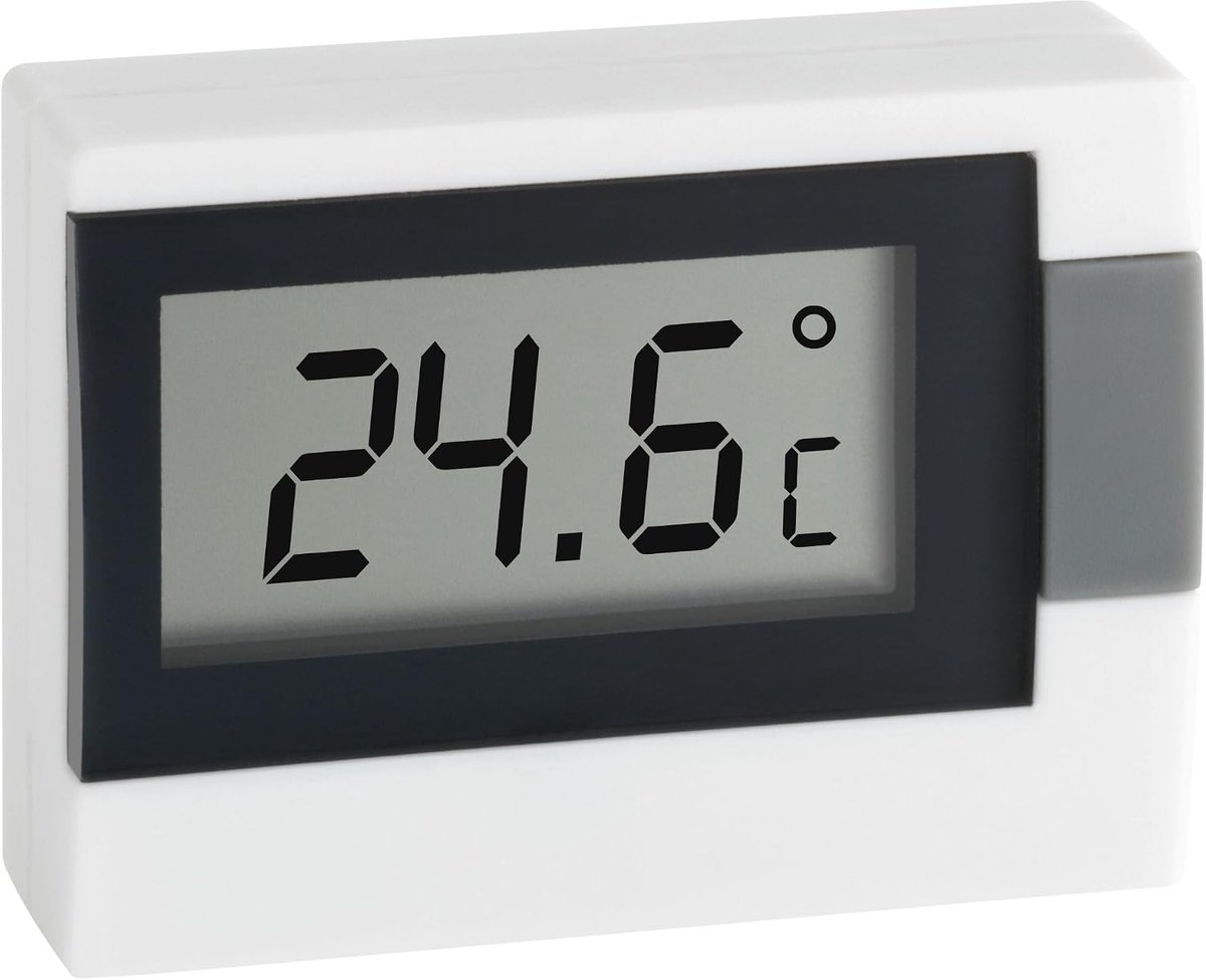 SnelShoppen - Digitale Thermometer voor Binnen, Mini Thermometer (54x16x39mm), Wit, Temperatuurmeting in Celsius, Ideaal voor Slaapkamer, Kelder, Gara