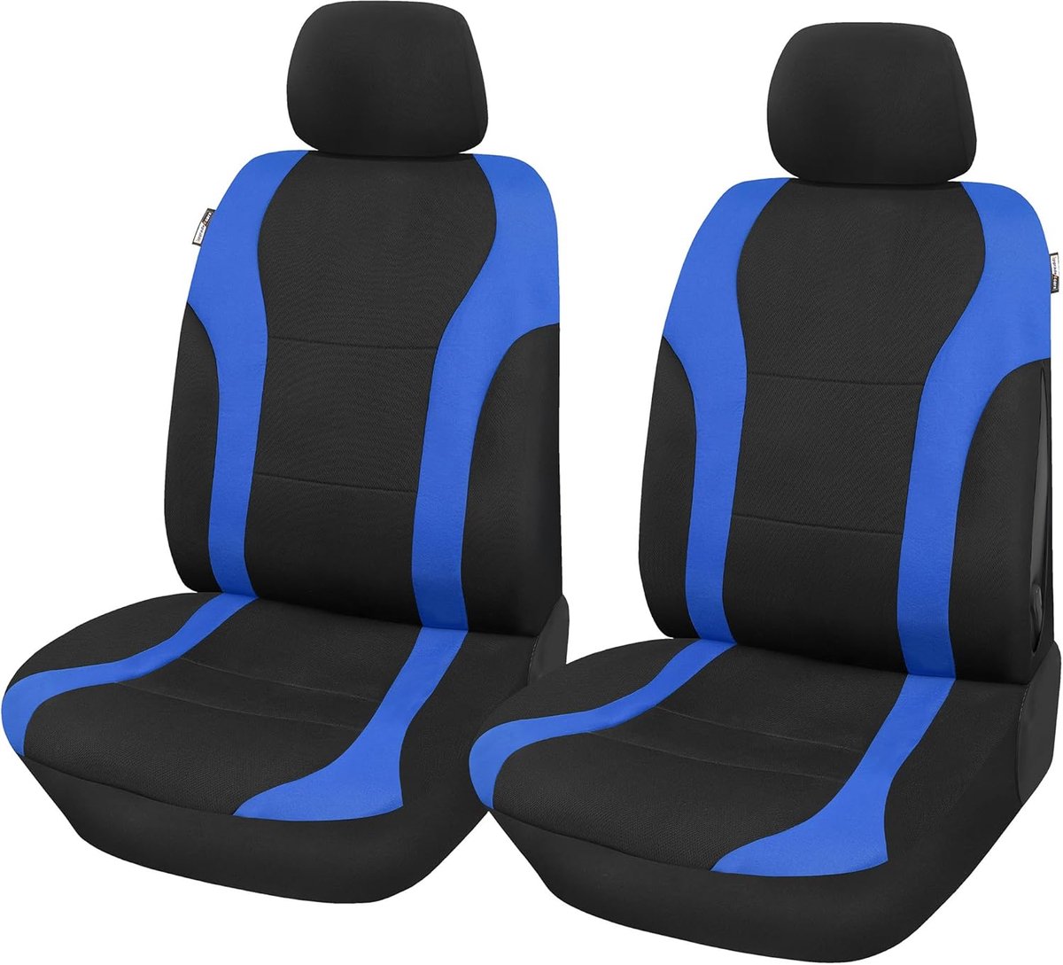 SnelShoppen - Universele Autostoelhoezen Voor Voorstoelen - Zwart Blauw - Comfortabele Autostoelhoezen Set van 4 - Geschikt Voor Diverse Auto's - Inte