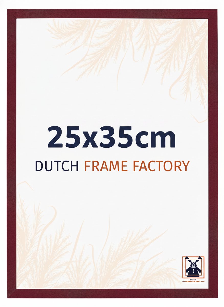Fotolijst 25x35 cm - MDF - Wijnrood Geveegd - Benno