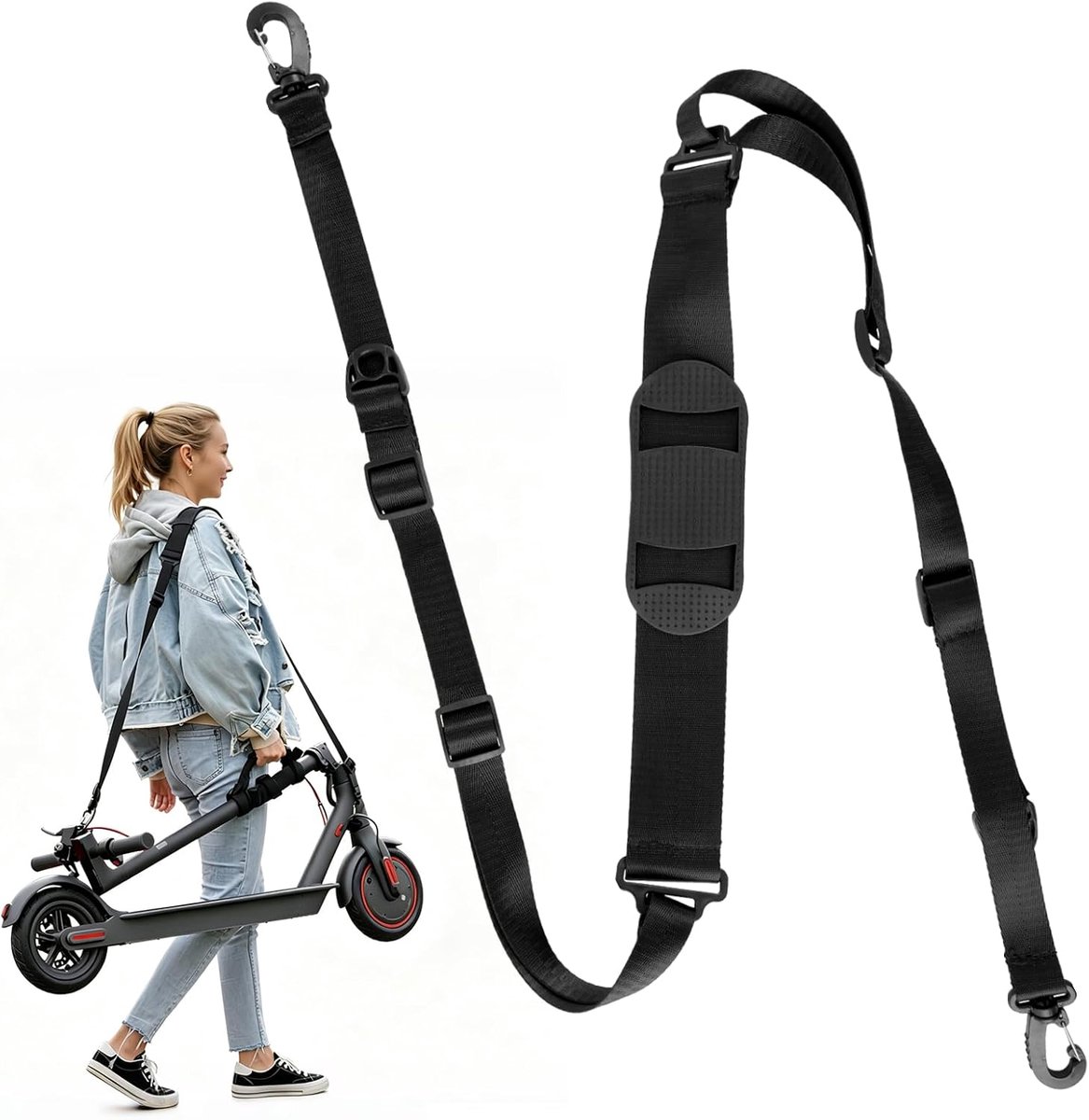 SnelShoppen - Draagtas voor Elektrische Step met Ergonomische Schouderriem, Antislip Handgrepen, Verstelbaar tot 1,6 m - Ideaal voor Scooters, Fietsen