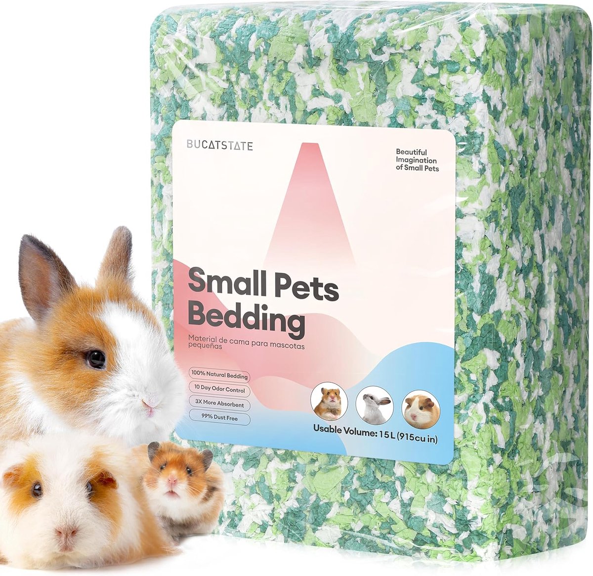 SnelShoppen - Hamster Bed Linnen 15L - 99% Stofvrij Papieren Bodembedekking voor Cavia's, Konijnen, Rat en Dwerghamsters - Geurbestrijdende, Zachte en