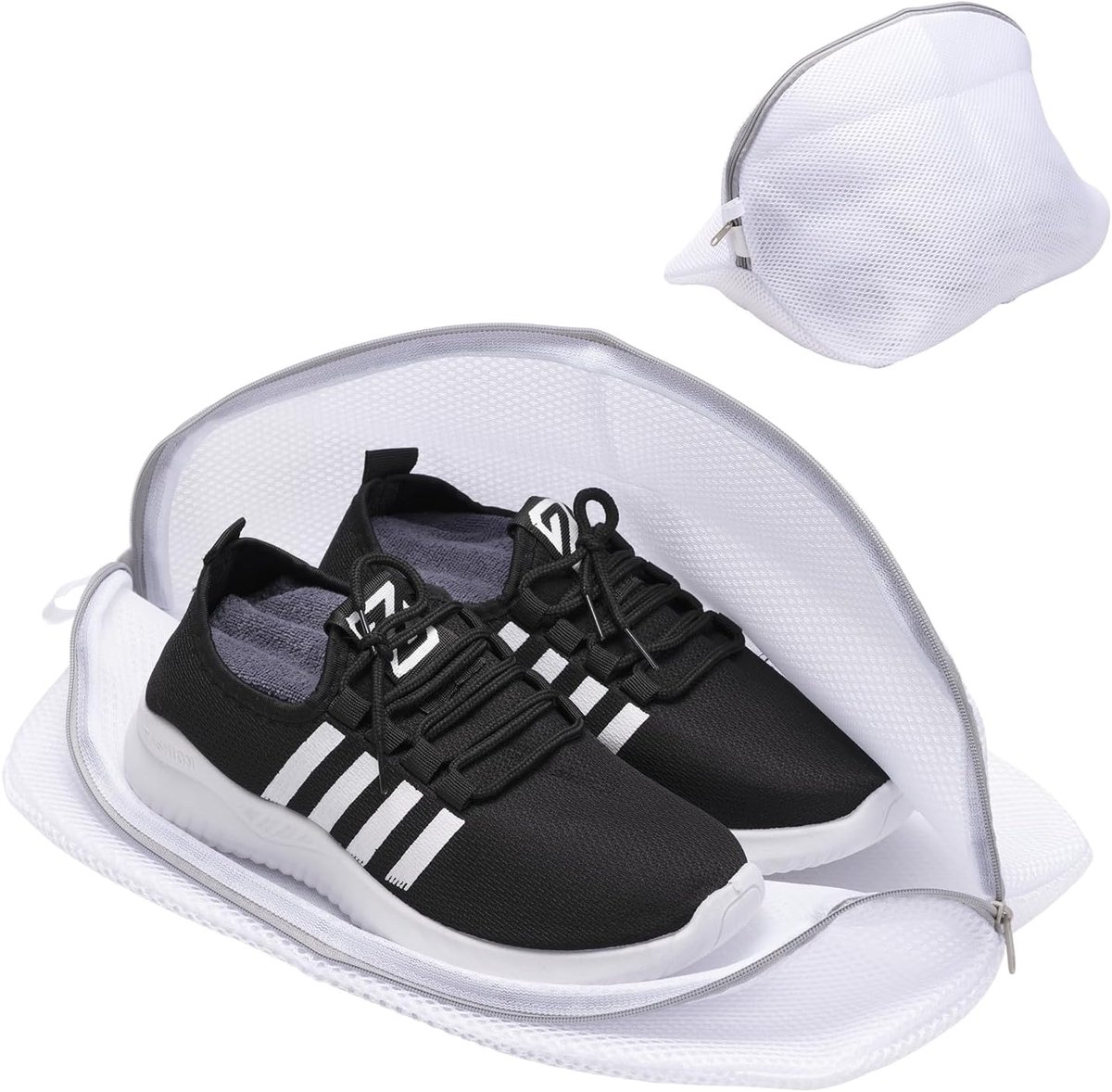 SnelShoppen - Shoe Bag Set van 2 Herbruikbare Mesh Waszakken met Rits voor Sportschoenen, Sokken en Bh's - Ideaal voor de Wasmachine - Optimaal Schoon