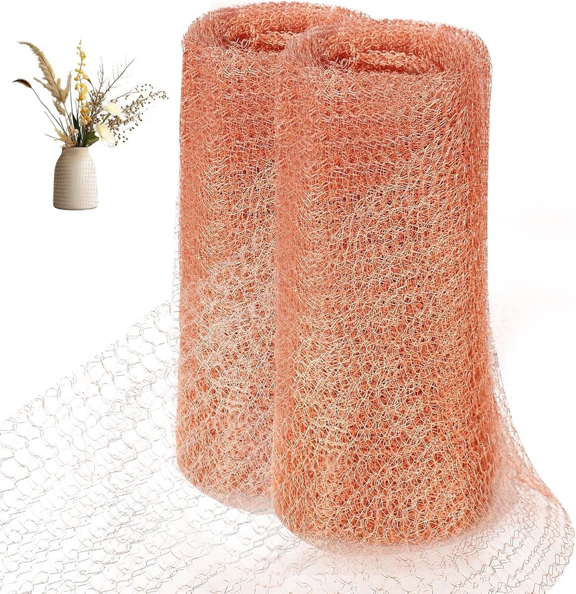 SnelShoppen - Copper Mesh 2 Pcs 12.7 cm * 3 m - Koper Gaas voor Snail Bescherming, Tuin, Fruitplanten, Dierenbescherming, Anti-Roest, Hoogwaardige Kop