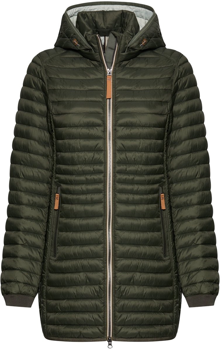 camel active Waterafstotend gewatteerd jack met ritssluitingen - Maat womenswear-34 - Bosgroen
