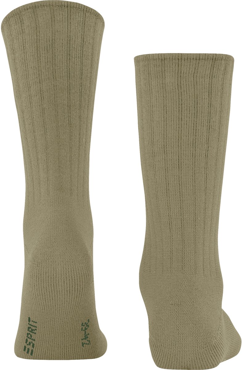 Esprit Rib Boot eenkleurig katoen sokken heren groen - maat 39-42