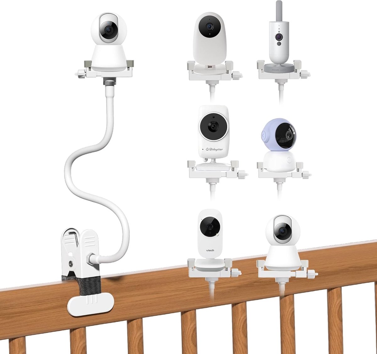 SnelShoppen - Universele Babymonitorhouder - Flexibele Montagebeugel voor Babycamera - Compatibel met Meeste Monitoren - Verstelbare Clip - Ideaal voo