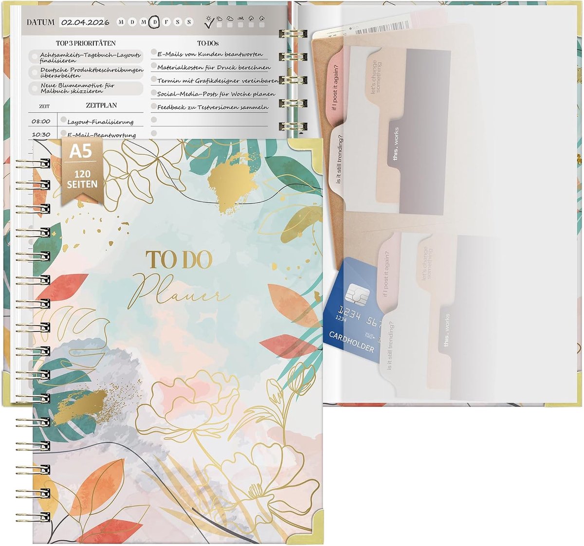 SnelShoppen - BIROYAL Agenda Weekplanner Kleurrijk, Organiseer Jouw Week, Papier, A5 Formaat, Geschikt voor School, Werk en Thuis, Ideaal voor Creatie