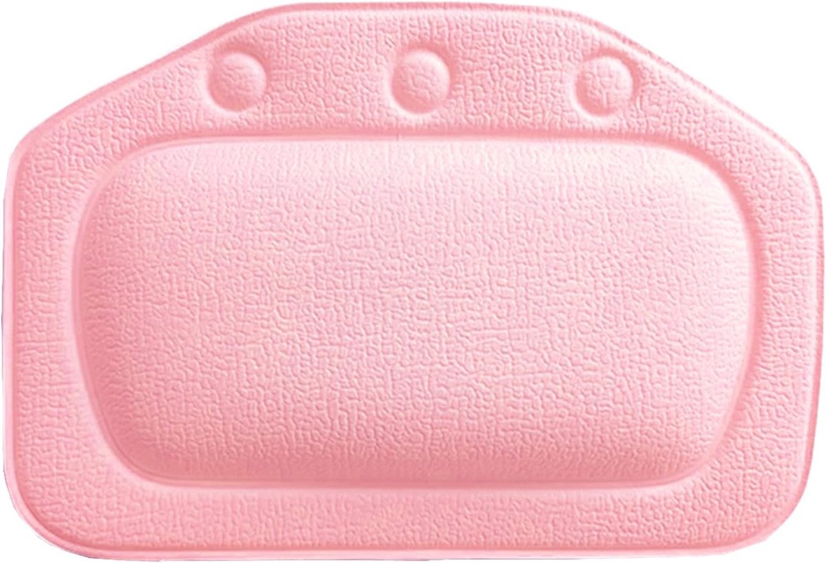 Thijox - Nekkussen Spa Badkuip Kussen met Zuignappen, Comfortabel PVC-schuim Kussen voor Badkuipen en Home Spa, Roze, Ontspanning voor Nek en Schouder