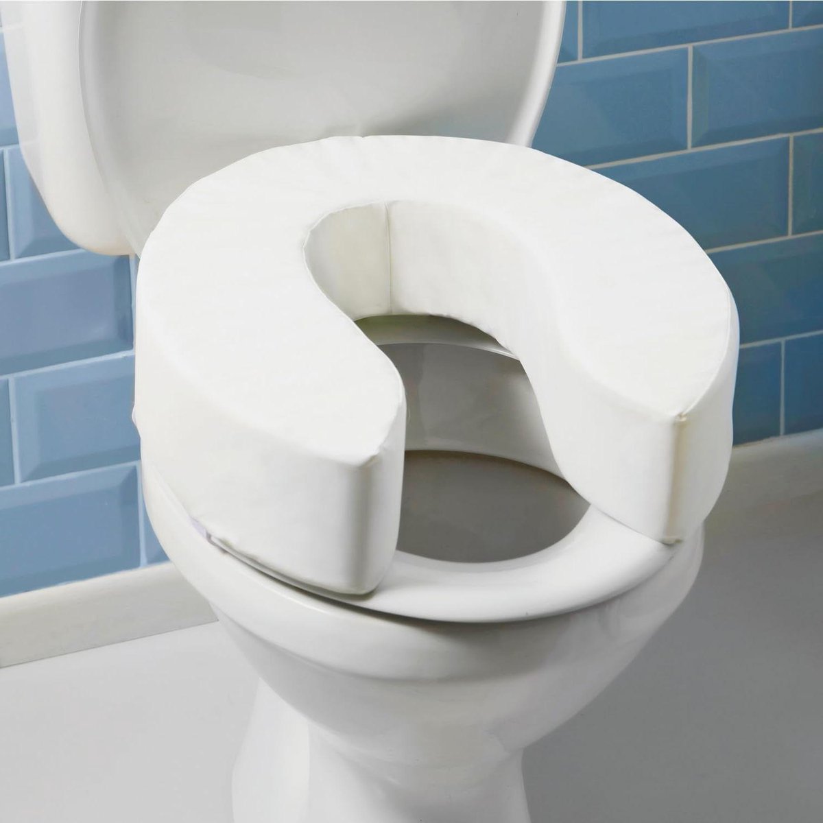 Toiletbrilverhoger - Zachte toiletverhoger - Zitten en opstaan - 10 cm hoger zitten - Incl. riemen - Zachtgrijs