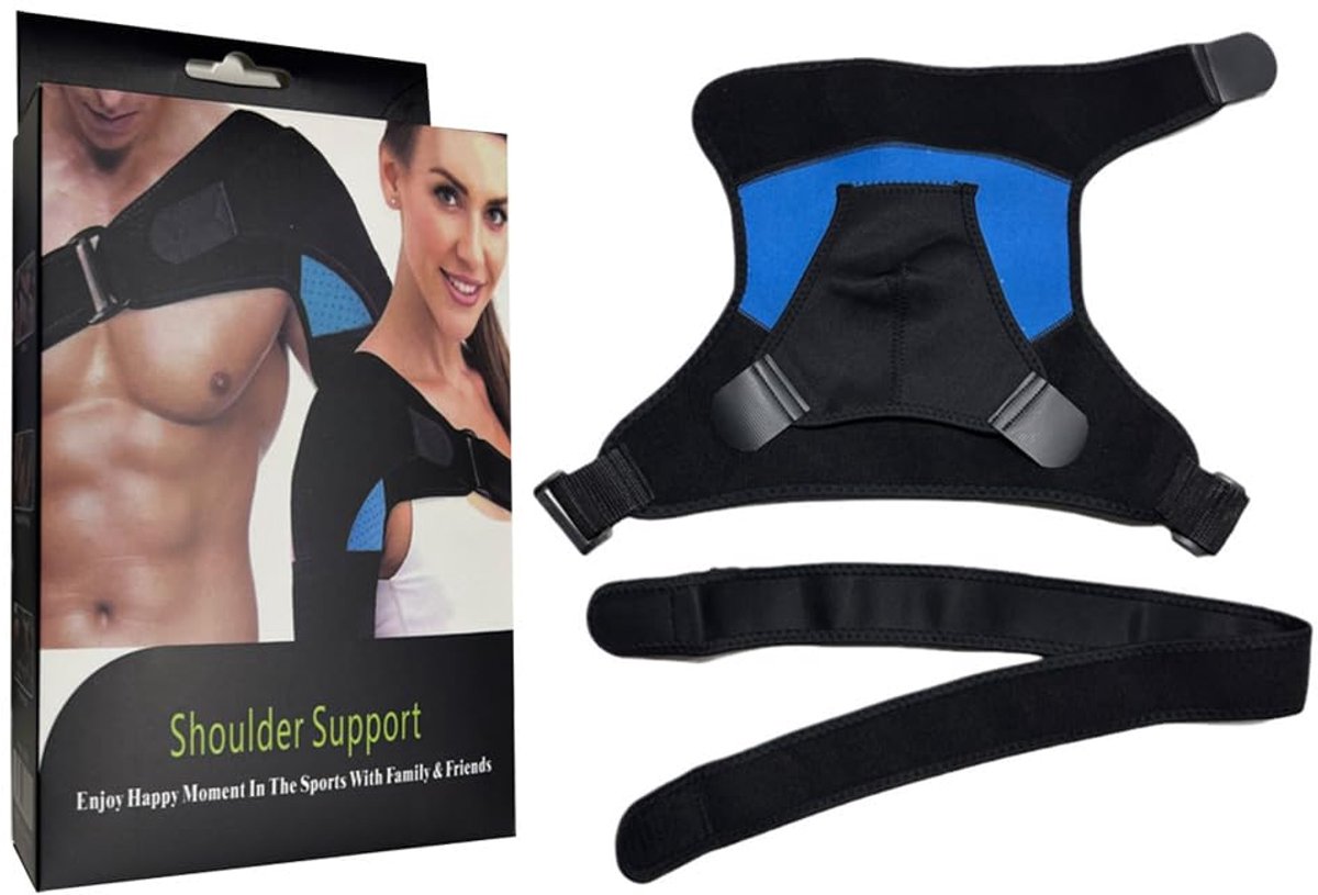 SnelShoppen - Verstelbare Schouderbandage Ademend voor Mannen en Vrouwen - Schouderriem Sport & Dagelijks Gebruik - Ondersteuning bij Letsel & Pijn -