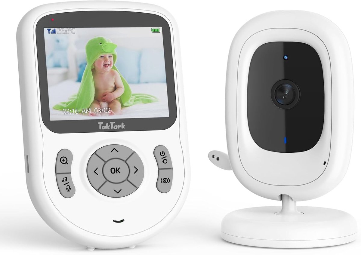 SnelShoppen - Babyfoon met Camera 2,8 inch 720P HD, 1000 ft Bereik, 20 Uur Batterij, Nachtzicht, VOX, Twee-Weg Gesprek, Temperatuur Monitoring, 3x Zoo
