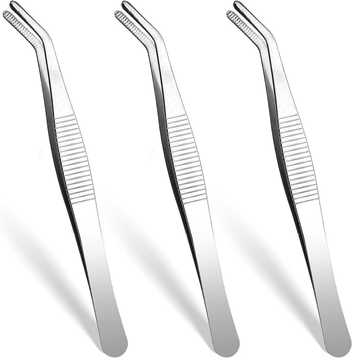 Tweezers Set 3 Stuks - Rvs Lange Blunt Pincet - Antislip Handvat - Perfect voor Sieraden Maken - ShopVlot