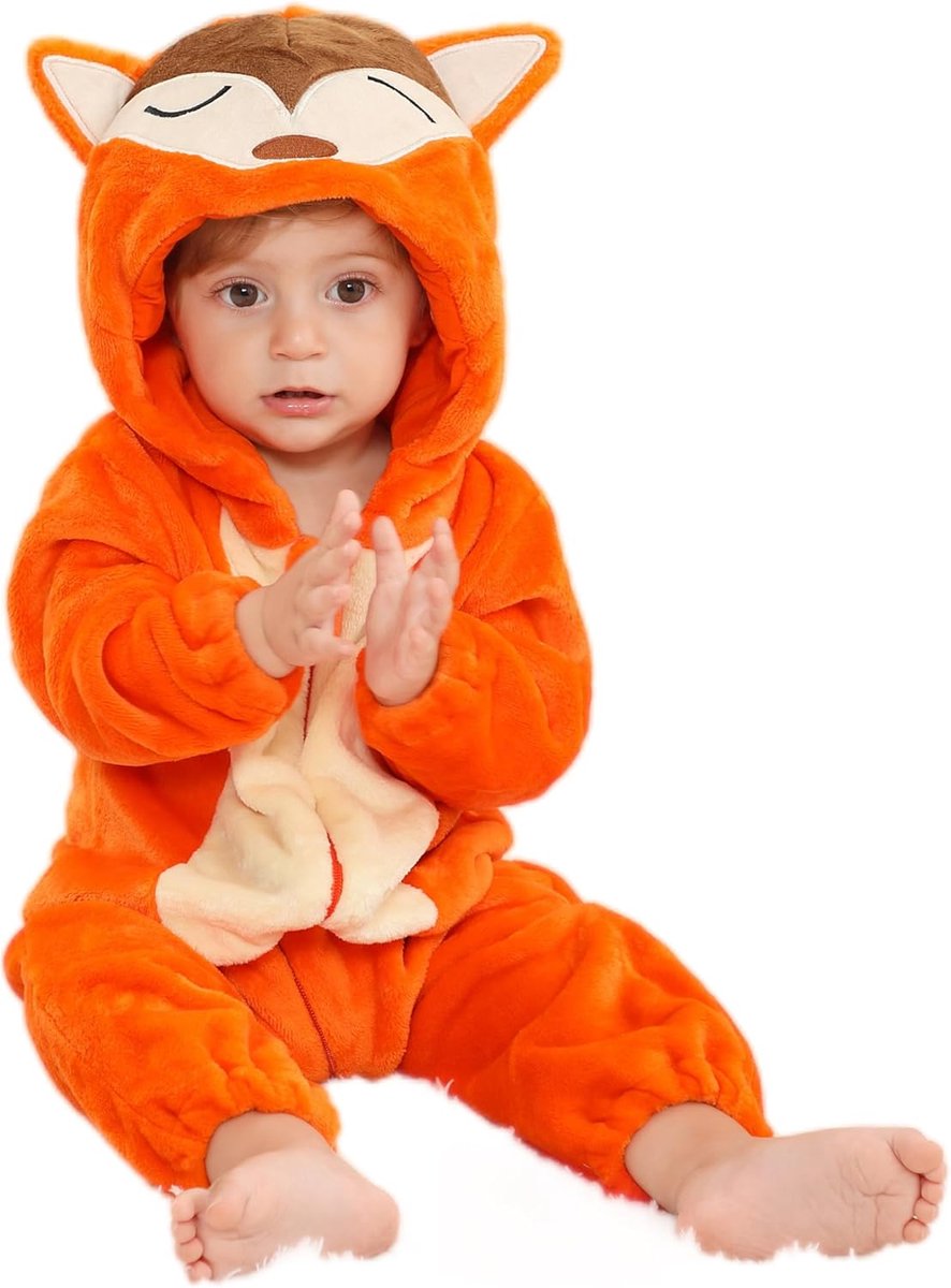 SnelShoppen - Unisex Baby Bodysuits, Dieren Pyjama's, Winter Jumpsuit Romper voor Kinderen 2-36 Maanden, Comfortabel en Warm, Perfect voor Feestjes en