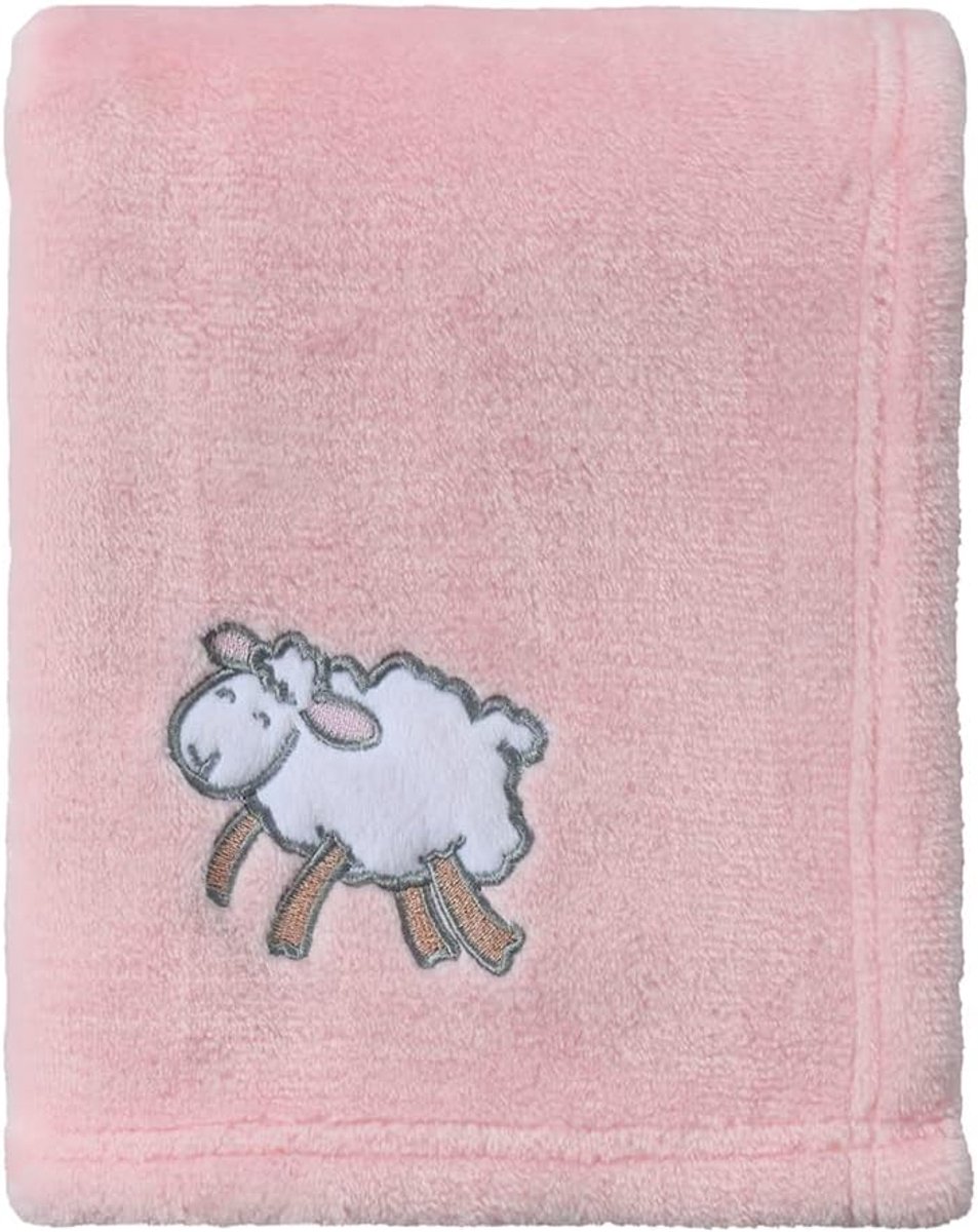 SnelShoppen - Fleece Light Cuddly Plush Fluffy Warm Babydeken 75x100cm - Roze Schapen - Zachte Polyester Decke voor Baby's en Peuters - Ideaal voor Wi