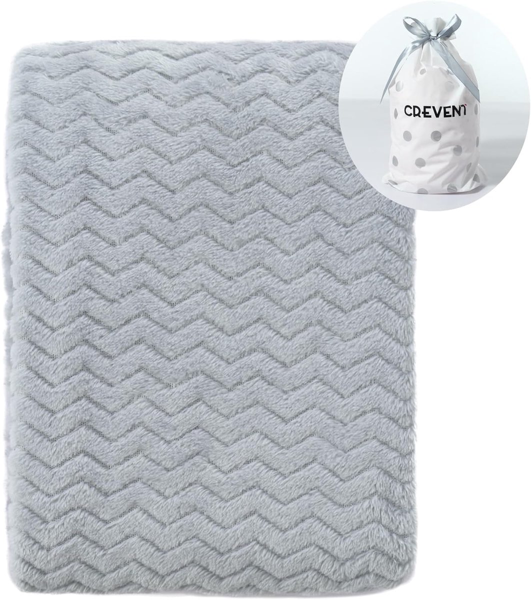 SnelShoppen - Fluffy Warm Fleece Babydeken 75x100cm - Unisex Crib Cot Dekentje - Zacht Microvezel - Wave Grey - Perfect voor Baby Pram en Peuterbed