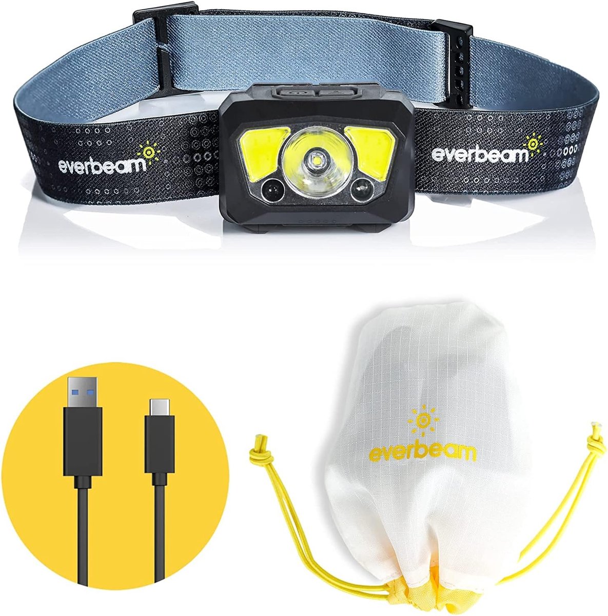 Thijox - Oplaadbare LED Koplamp H7 - 1100 Lumen Waterbestendig - 28 uur Gebruikstijd - Ideaal voor Hiking, Kamperen, Vissen, Jagen, Stroomuitval - 90°