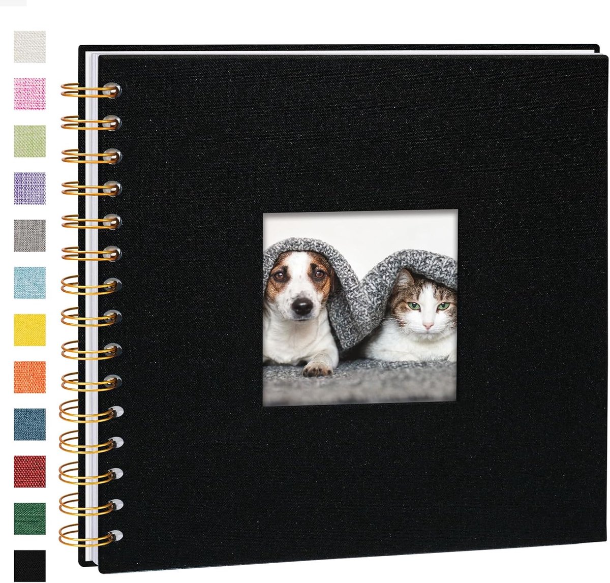 SnelShoppen - Photo Album in Linen 20.5 x 20.5 cm - Memories Boek met 40 Witte Pagina's - DIY voor Reis, Familie, Trouwen, Kerst, Zwart