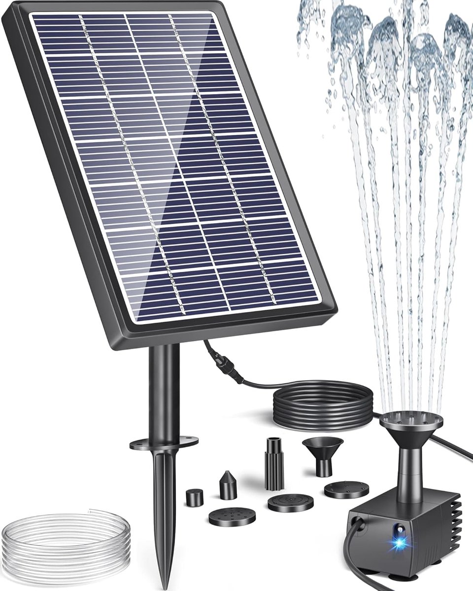 SnelShoppen - Zonne-energie Fontein 3.5W Tuin Waterpomp - Ideaal voor Vogelbaden, Vijvers, Waterpartijen, Duurzaam en Automatisch