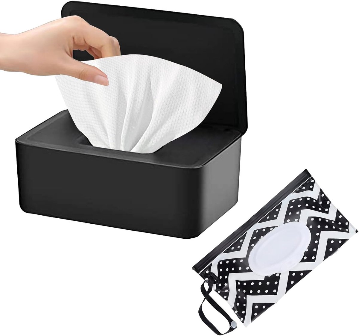 SnelShoppen - Grote Doekjesdispenser Box, Navulbare Tissue Houder, Draagbare Baby Natte Doekjes Koffer, Toilet Droog Nat Tissue Dispenser voor Reizen,