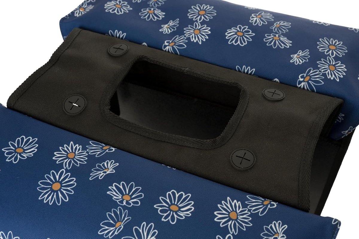 SnelShoppen - Dubbele Fietstas NARA Trend DAISY - Waterdicht, Ruim, Reflecterend, Geschikt voor Fietsen, Stadsgebruik, Dagelijkse Boodschappen