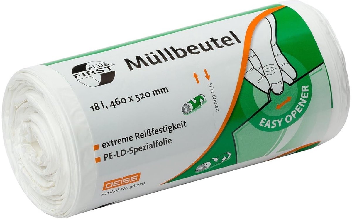 SnelShoppen - Vuilniszakken 18L Wit - 50 Stuks - Scheurbestendig - LDPE Folie - Perfect voor Keuken, Tuin, Feest en Dagelijks Gebruik