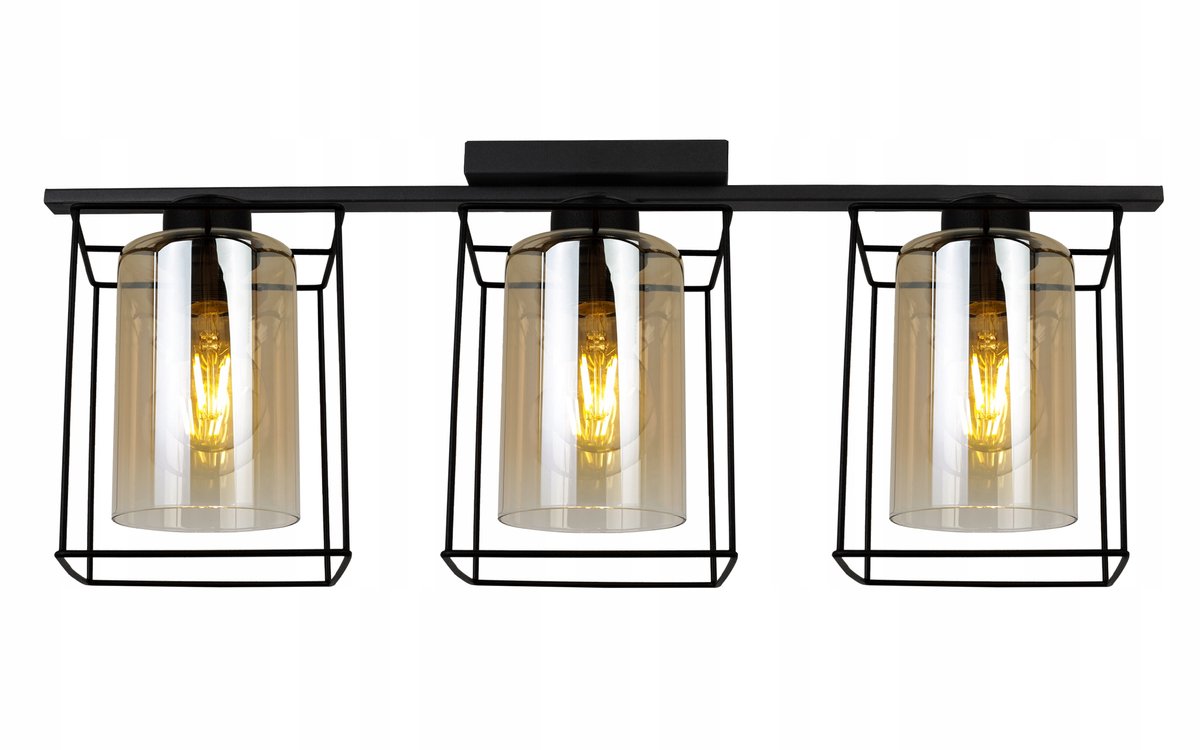 Merkloze Hanglamp Zwart Glas 3xE27 Glamour Stijl