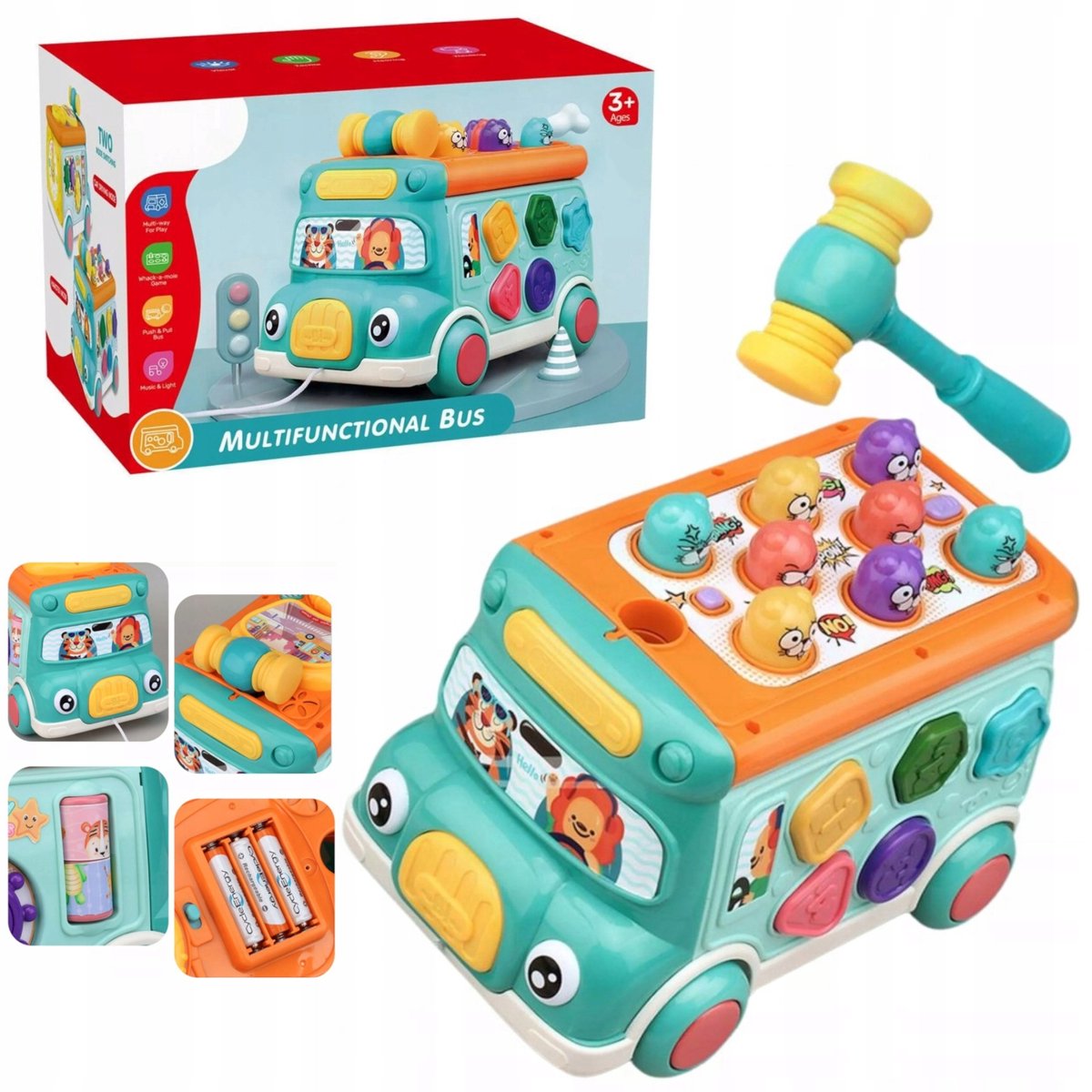 Educatieve Autobus Sorter met Geluid & Licht voor Kinderen