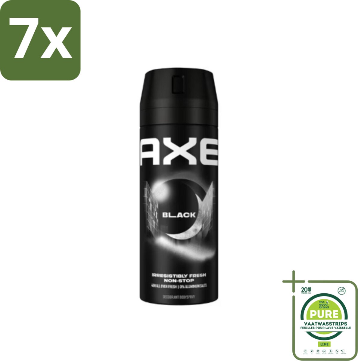 7 x Axe - Deodorant Bodyspray - 48hrs Fresh - Black - Frozen Pear & Cedarwoord - 150 ml - Grootverpakking - Axe Deodorant - Deodorant Spray - 48 Uur Bescherming - Bevroren Peer Geur - Cedarwood Geur