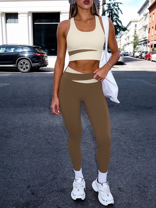 Currero Pilates Pak Dames - Yoga - Buttshaper - Gym - Fitness - Butt Lift - Bil Vergrotend - Heup Liftend - Yogakleding - Bruin XXL — afbeelding 4