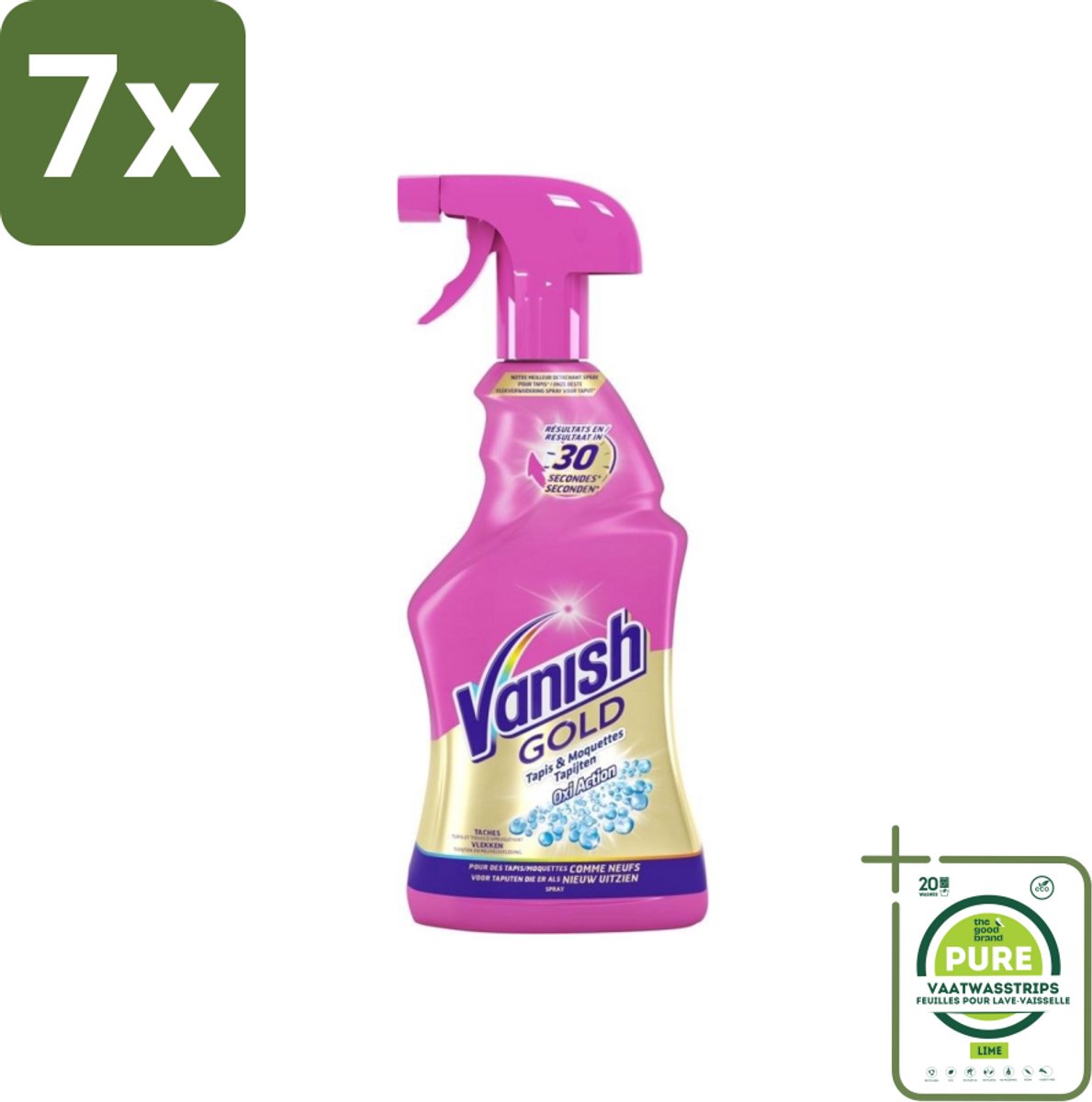 7 x Vanish Oxi Action Gold - Vlekkenverwijderaar Spray - Tapijtreiniger - 500 ml - Grootverpakking - Tapijtreiniger - Vlekkenverwijderaar - Tapijtvlekken - Vloerkleden - Vlekken Verwijderen