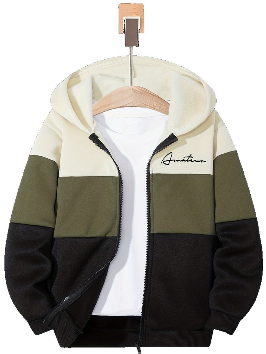 Currero Vest Jongens Met Rits Sweater Jongen Cardigan Gebreid Sweaters Hoodie Warme Trui Lange Mouw 14-15 Jaar Groen