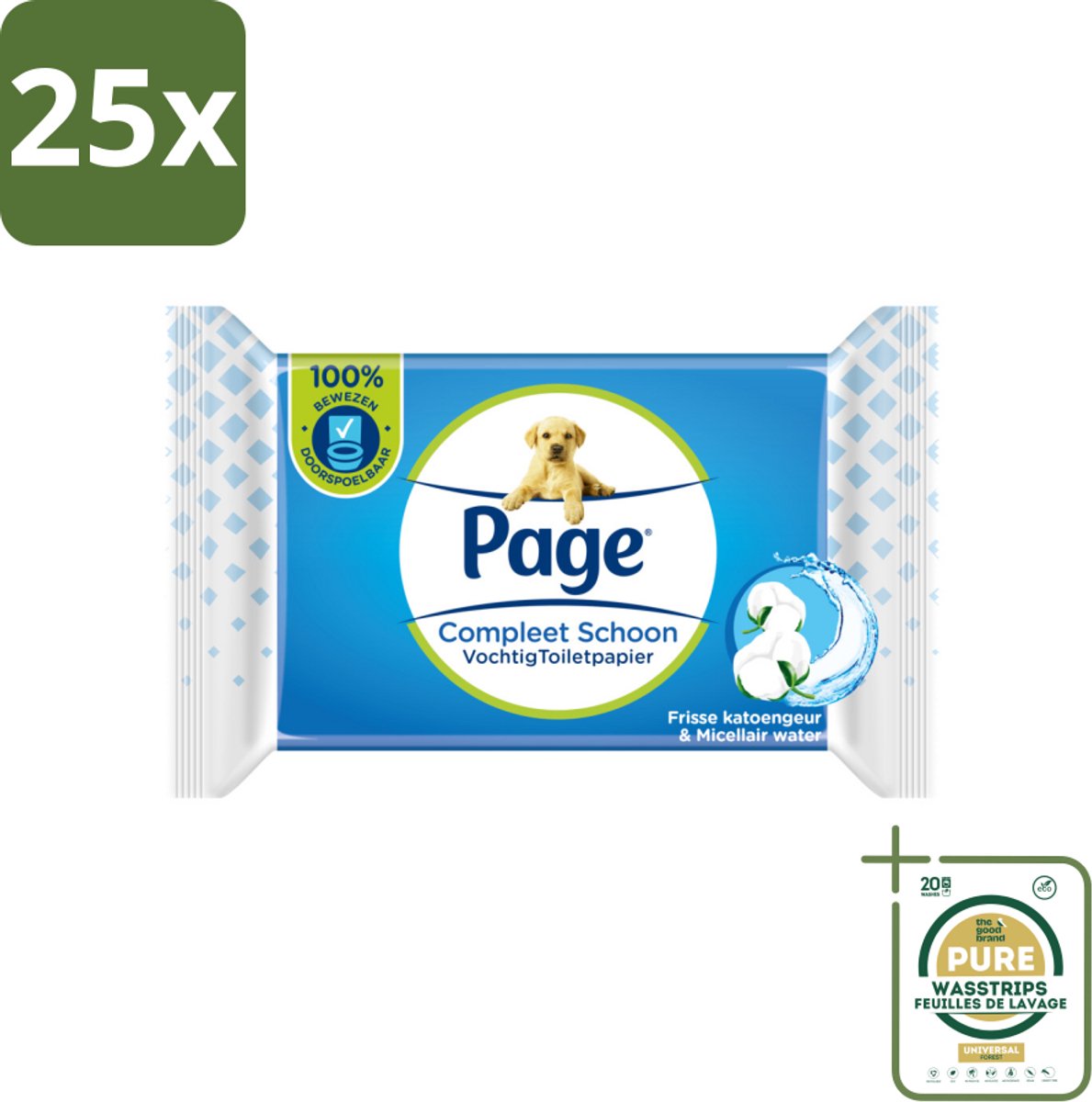 25 x Page – Vochtig Toiletpapier – Navulling – 38 doekjes - Grootverpakking - Koffiezetapparaat