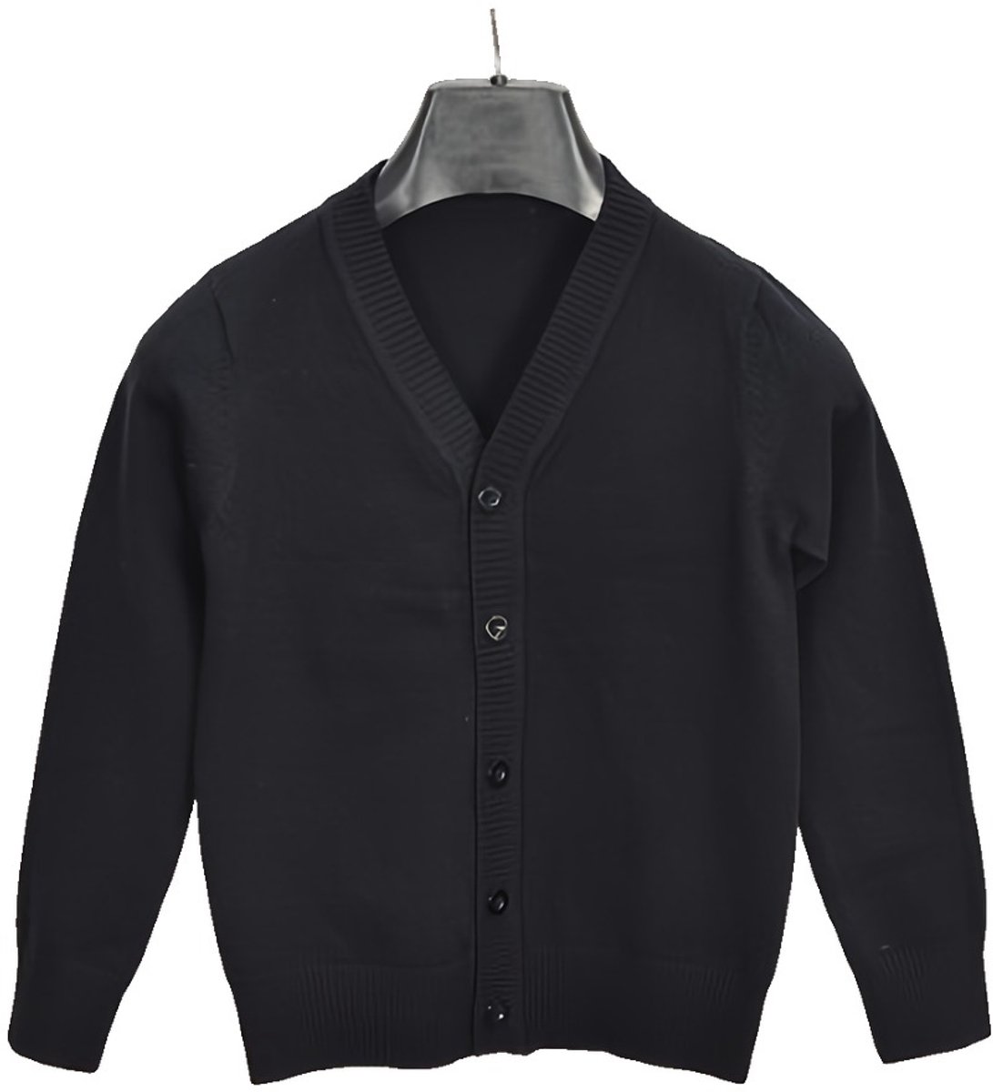 Currero Cardigan Jongens Vest Jongen Met Knopen Kinderen Warm Gebreid Vest Long 4-5 Jaar Zwart