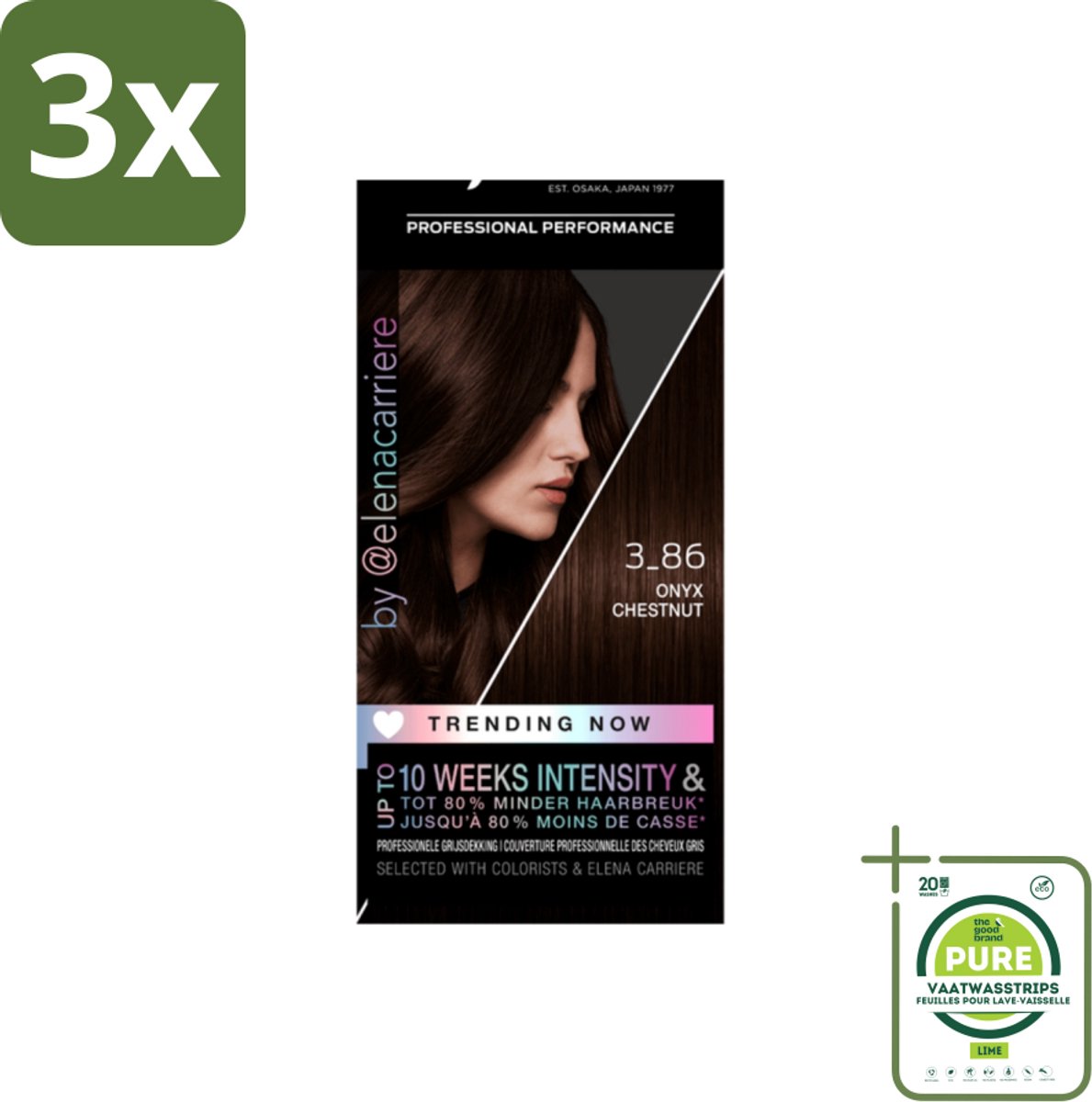 3 x Syoss - Haarverf - 3-86 Onyx Chestnut - 1 Haarkleuring - Grootverpakking - Haarverf - Kastanjebruin - Permanente Haarkleur - Syoss - Salonplex