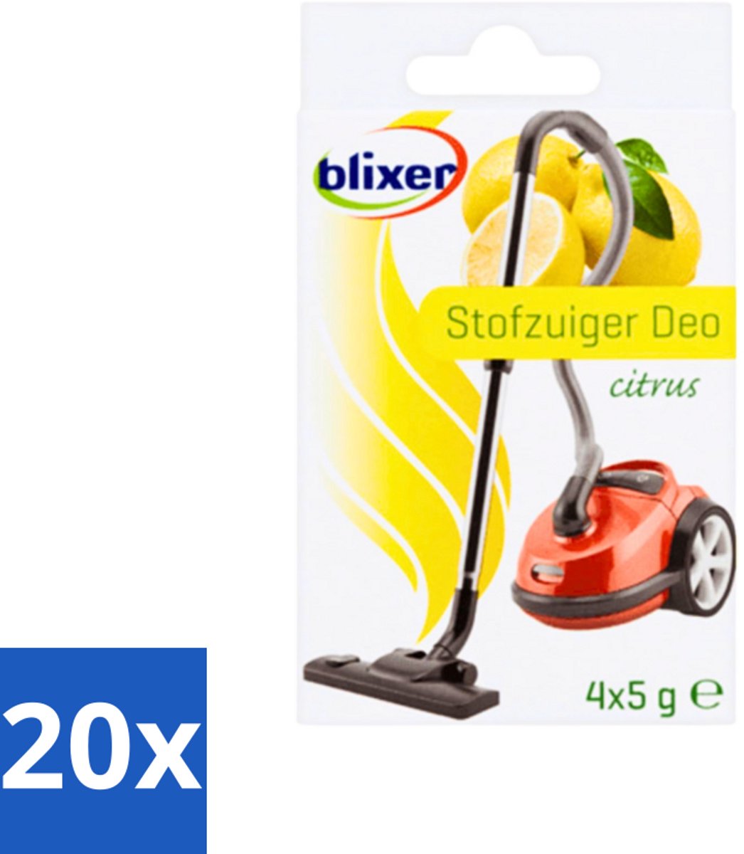 20 x Blixer - Beckmann - Stofzuiger Deodorant - Citrus - 4 Geurverspreiders - Stofzuiger Geur - Citrusgeur - Geurverspreider - Frisse Lucht - Huishoudelijke Geur