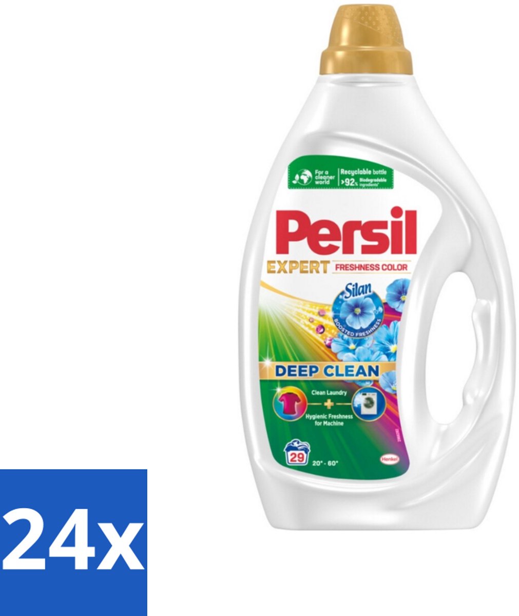 24 x Persil Wasmiddel Gel 29 Wasbeurten Gekleurde was Freshness by Silan 1,305 liter - Wasmiddel - Persil - Gekleurde Was - Wasverzachter - Vlekkenverwijderaar