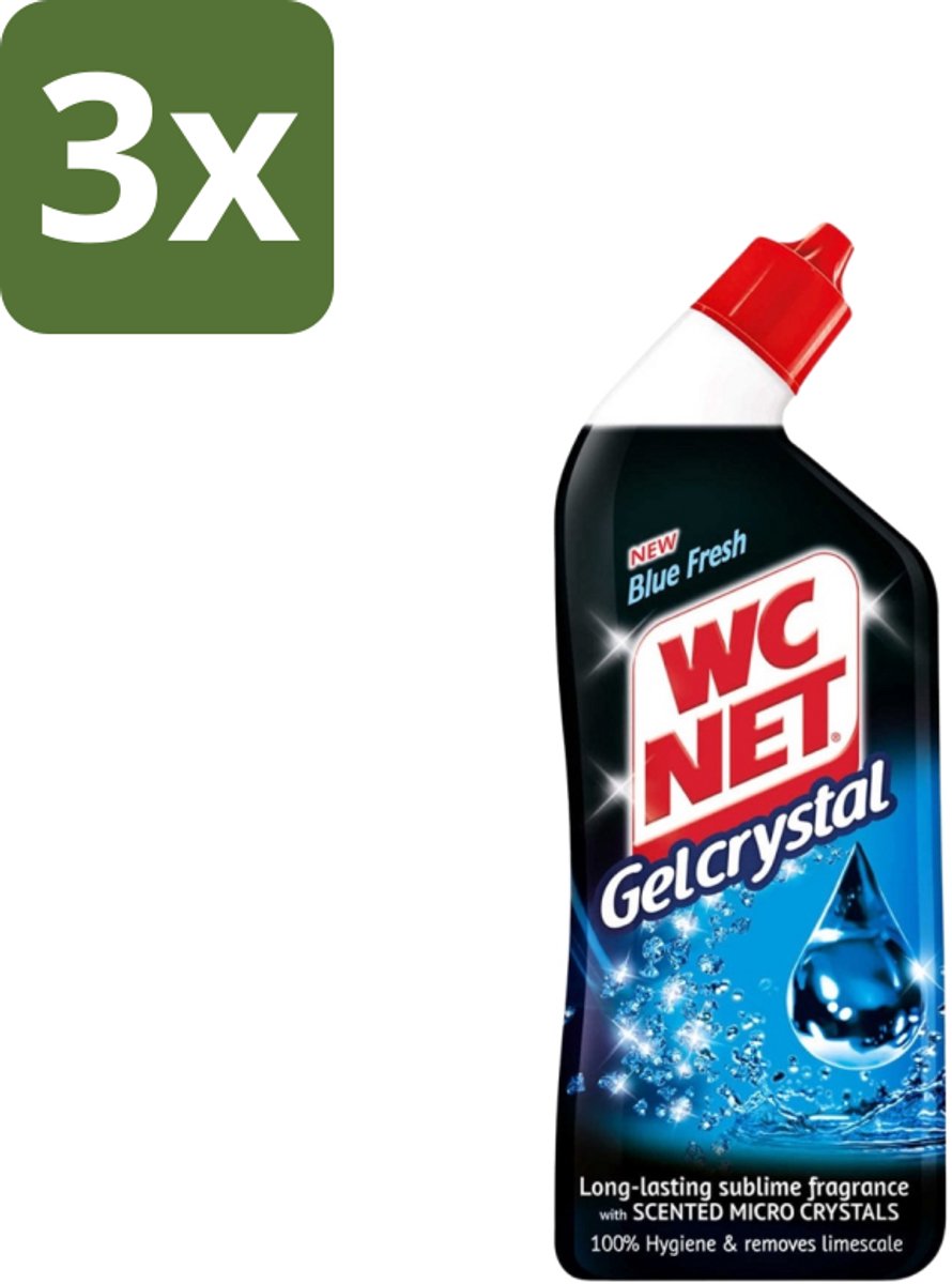 3 x WC-Net - Toiletreiniger - Gel - Blue Fresh - Anti-Kalk - 750 ml - Toiletreiniger - Kalkaanslag - Vlekken - Hygiëne - Desinfecterend