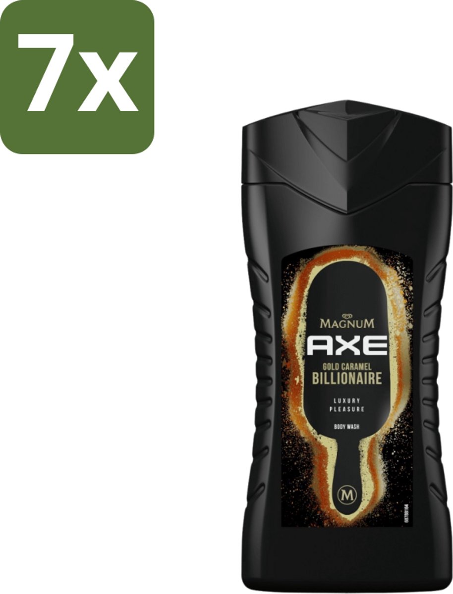 7 x Axe X Magnum - Douchegel - Gold Caramel Billionaire - 250 ml - Douchegel - Lichaam - Gezicht - Haar - Chocolade