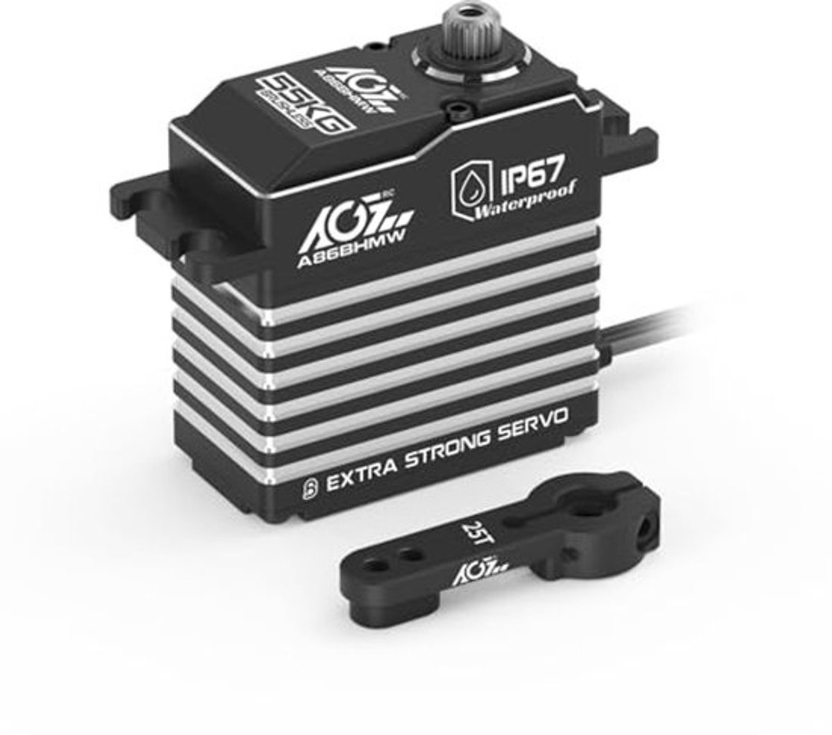 Digitale Stuurservo 55 kg - Waterdichte Brushless Metalen Servo voor RC-modellen 1/8 & 1/10, Stuurhoek 180°