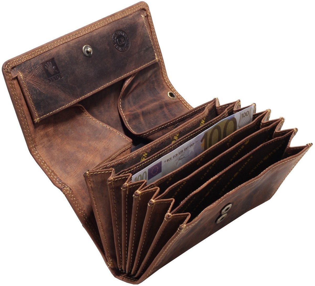Elzusha - Vintage Wallet voor Obers - Bruin Leer
