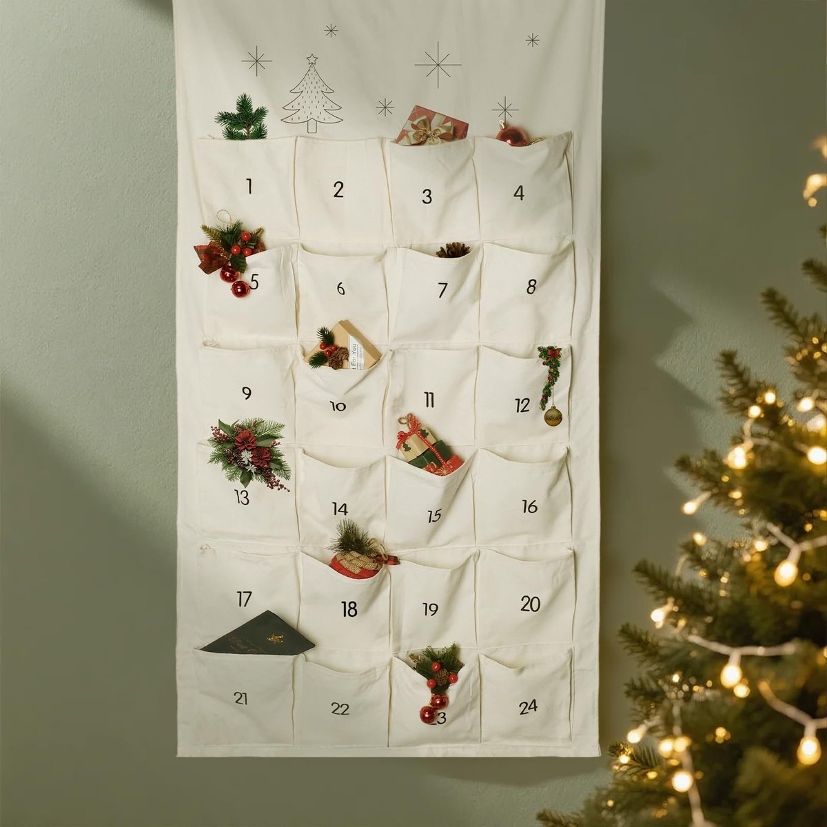 Elzusha - Adventskalender van Stof voor 2025, Herbruikbaar
