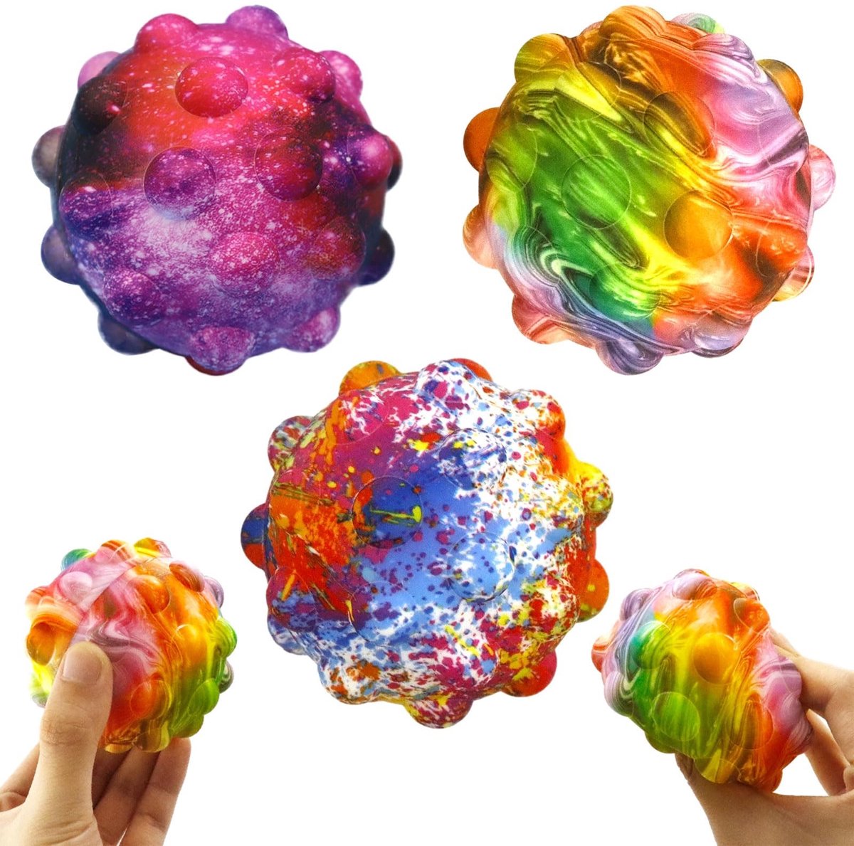 Elzusha - Set van 3 Stressballen - Anti-Stress Speelgoed voor Kinderen